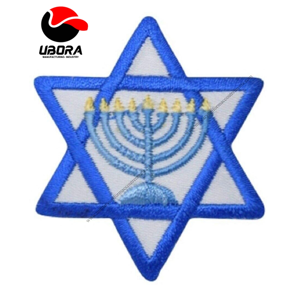 Spk Star of David Applique Patch - Menorah, Judaism, Hanukkah 2 Embroidery Applique Iron On Patch